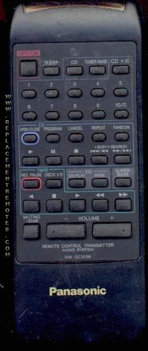 Buy Panasonic RAK SC306W RAKSC306W Audio System Remote Control Buy Panasonic RAK SC306W RAKSC306W Audio System Remote Control