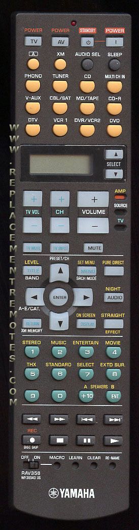 YAMAHA RAV356 Receiver Remote Control