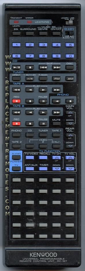 KENWOOD RC127 Audio/Video Receiver Receiver Remote Control