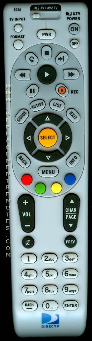 DirecTv RC64 Satellite Remote Control