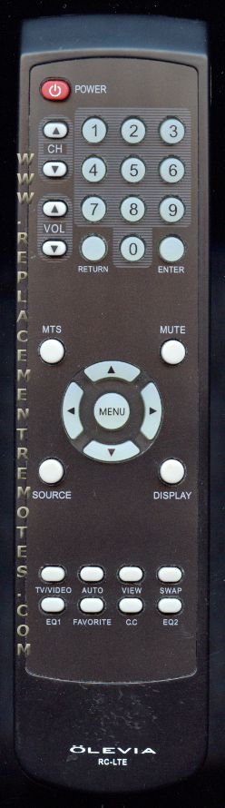 Olevia LCD TV Remote Control – RC-LTL, Genuine Replacement