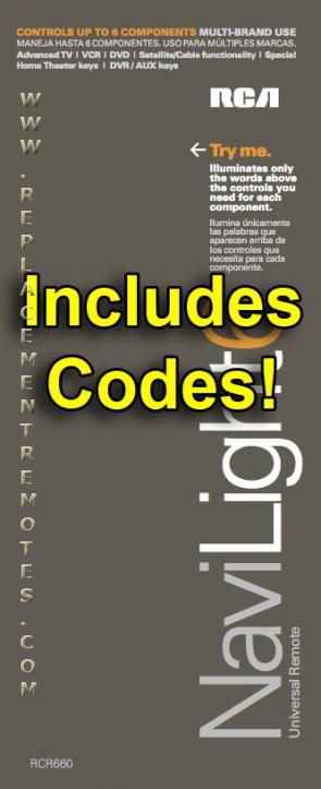 Rcr660 Remote Codes Rcr660 Remote Codes