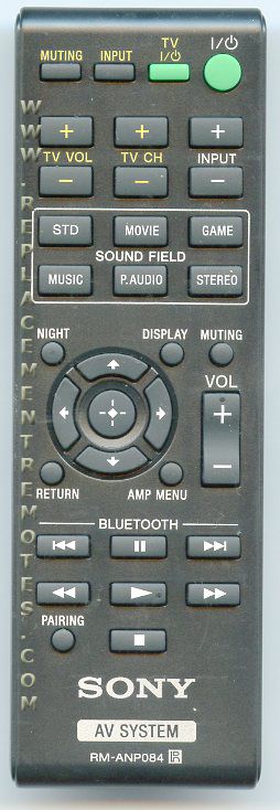 SONY RMANP084 Sound Bar System Sound Bar Remote Control