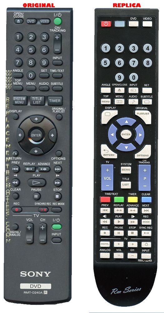 Buy ANDERIC RMTD240A RMC12249 SONY RMC12249 DVD/VCR Combo Player