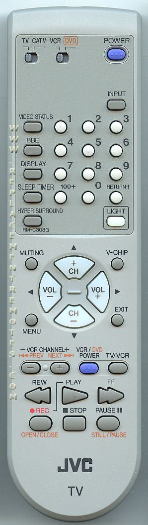 JVC RMC303G TV Remote Control