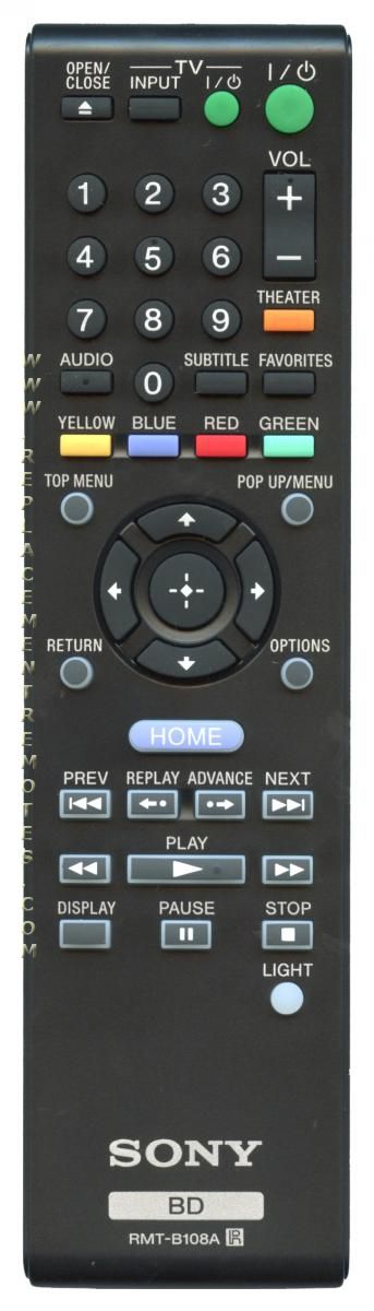 SONY RMTB108A Blu-ray Remote Control