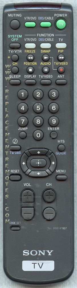 SONY RMY167 TV TV Remote Control