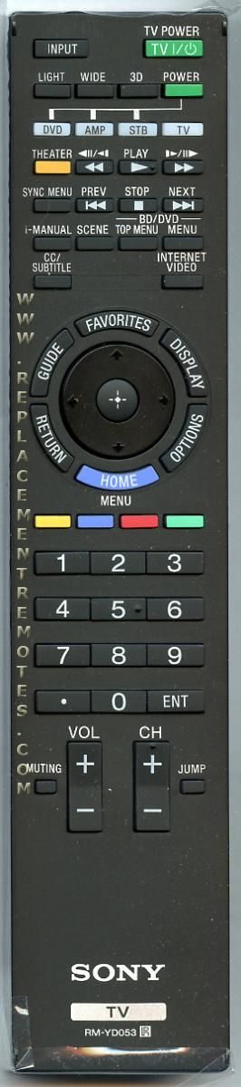 SONY RMYD053 TV Remote Control