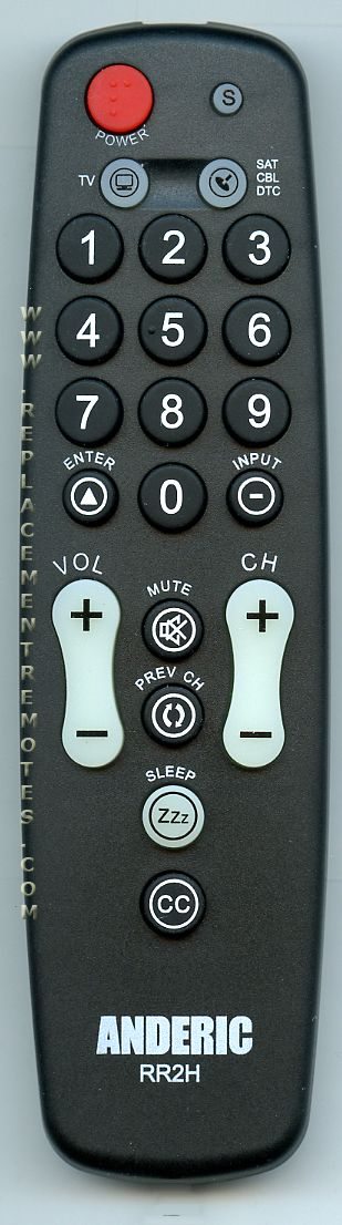 ANDERIC Big Button Easy Jumbo TV and Cable Universal Remote Control 2-Device Universal Remote Control