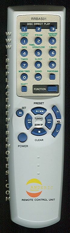 ANDERIC RRBAS01 for Aiwa Audio Remote Control