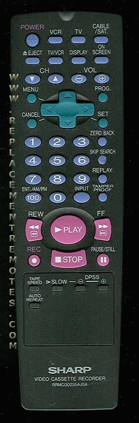 Buy SHARP RRMCG0235AJSA VCR Remote Control