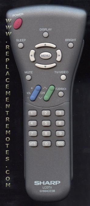SHARP G1664CESB TV Remote Control