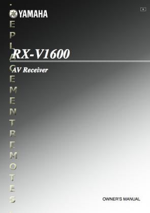 Buy YAMAHA RXV1600OM RXV1600 Operating Manual