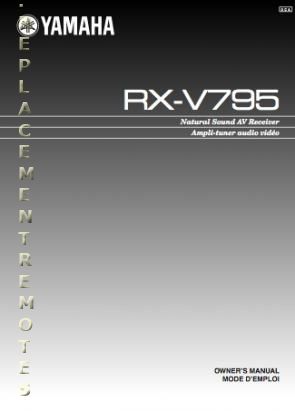 YAMAHA RXV795OM Operating Manual