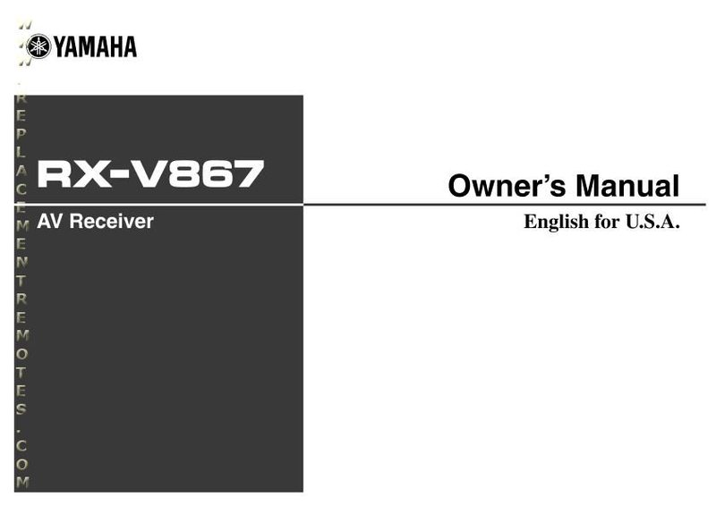 Buy YAMAHA RXV867OM RXV867 Operating Manual