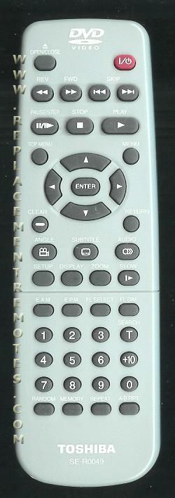 TOSHIBA SER0049 DVD Remote Control