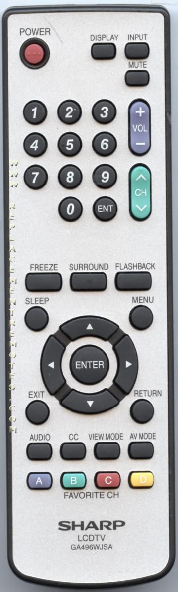 Sharp EN-83804S Smart TV Remote Control – OEM Style, Black – Replacement For Sharp Televisions