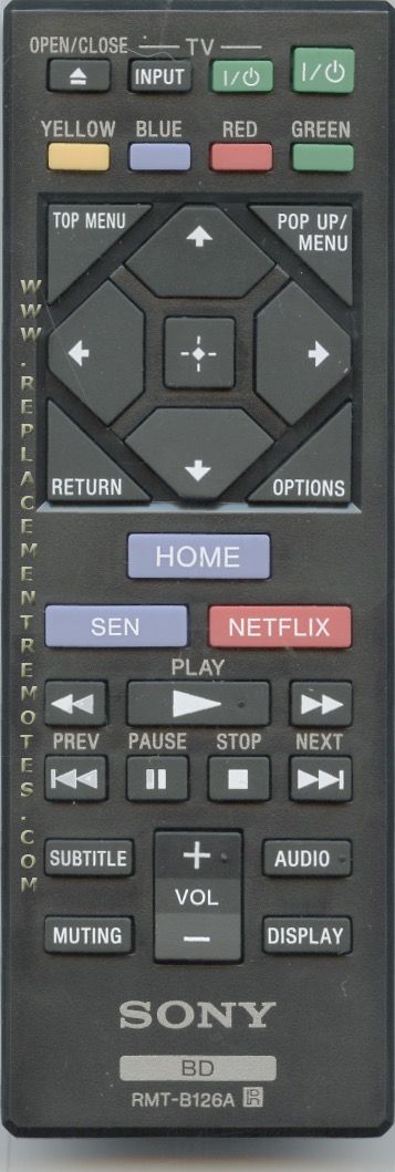 Buy SONY RMT-B126A RMTB126A -149267811 Blu-Ray DVD Player Remote Control