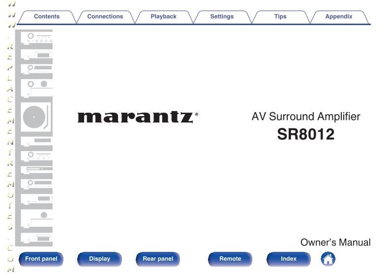 MARANTZ SR8012OM Operating Manual