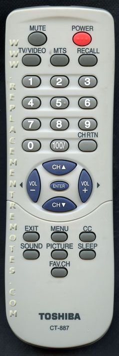TOSHIBA CT887 TV Remote Control