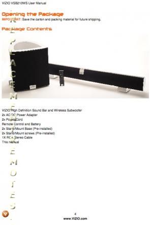vizio model vsb210ws