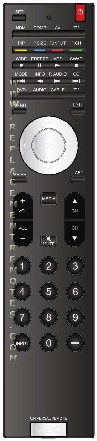 VIZIO XRU9M TV Remote Control