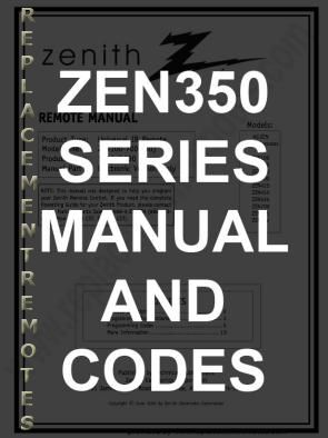 Buy ZENITH ZEN350 CodesOM ZEN350 ZEN350C ZEN350D Operating Manual
