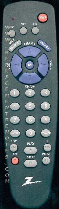 ZENITH ZEN350 TV Remote Control