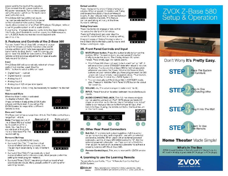 Download FREE Zvox Legacy SoundBase 580 OM Legacy SoundBase 580