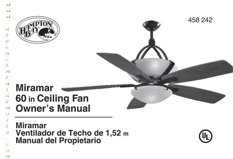 Buy Hampton-Bay AC374OM AC374 Miramar 60 Inch Ceiling Fan Operating Manual