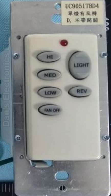 Substitute for UC9050TB4 wired Ceiling Fan Remote Control [UC9051T-UC7067GMRX]