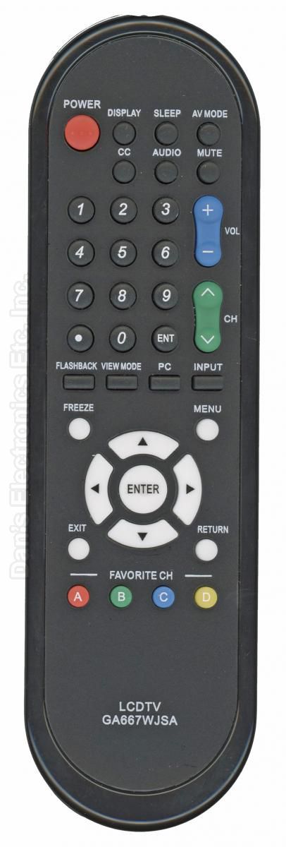 Anderic Generics RRMCGA667WJSA TV Remote Control