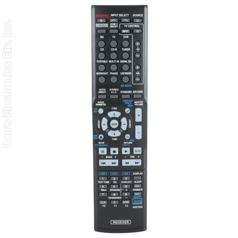 Anderic AXD7534 For Pioneer-AXD7534 (Standard) Receiver Remote Control