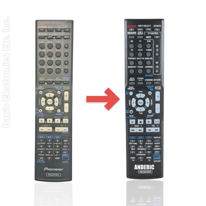 Anderic AXD7534 For Pioneer-AXD7621 Receiver Remote Control