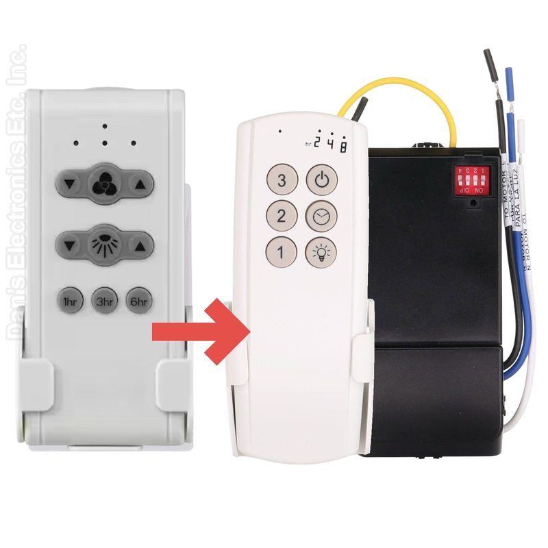 Substitute for Fanimation 3-Speed Remote Control with Receiver Non-Reversing Kit | KUJCE10611 CR500 [63T-AC83T-KIT]