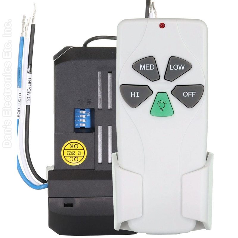 Anderic FAN53TW-UC7067FMRX-KIT Universal 3-Speed Add-on Ceiling Fan Remote Control Kit