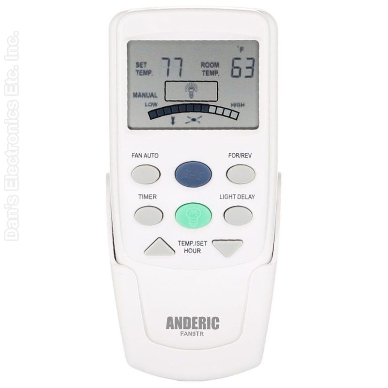 Anderic FAN9TR Replacement Thermostatic Ceiling Fan Remote Control with Reverse Key for Hampton Bay | L3HFAN9T, FAN-9T-Wall mount included