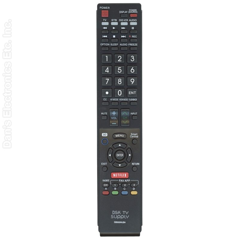 Anderic Generic GB005WJSA For Sharp TV Remote Control