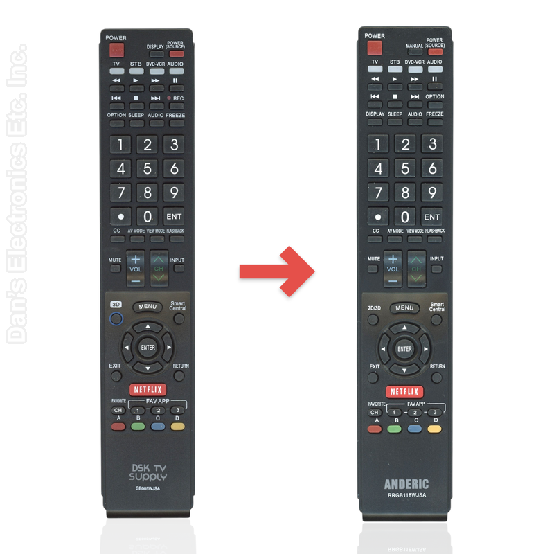 Anderic GB005WJSA For Sharp TV Remote Control