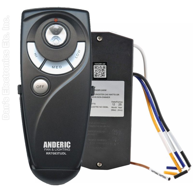 Anderic RR7083TUDL-FAN28RUD-KIT Ceiling Fan Remote Control Kit
