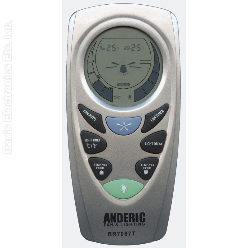 Anderic RR7087T Replacement Thermostatic Ceiling Fan Remote Control with Fan Timer Key | CHQ7087T-Wall mount included