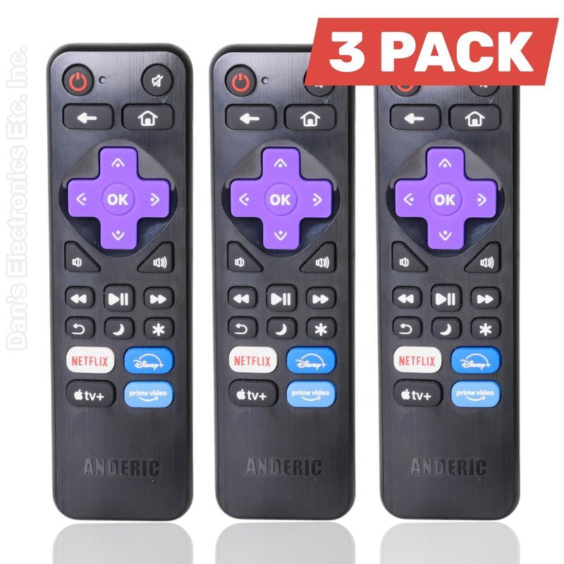 Anderic RRLF16 Remote Control for most Roku TVs such as ONN, Hisense, Philips, TCL, Hiro [RRLF16]