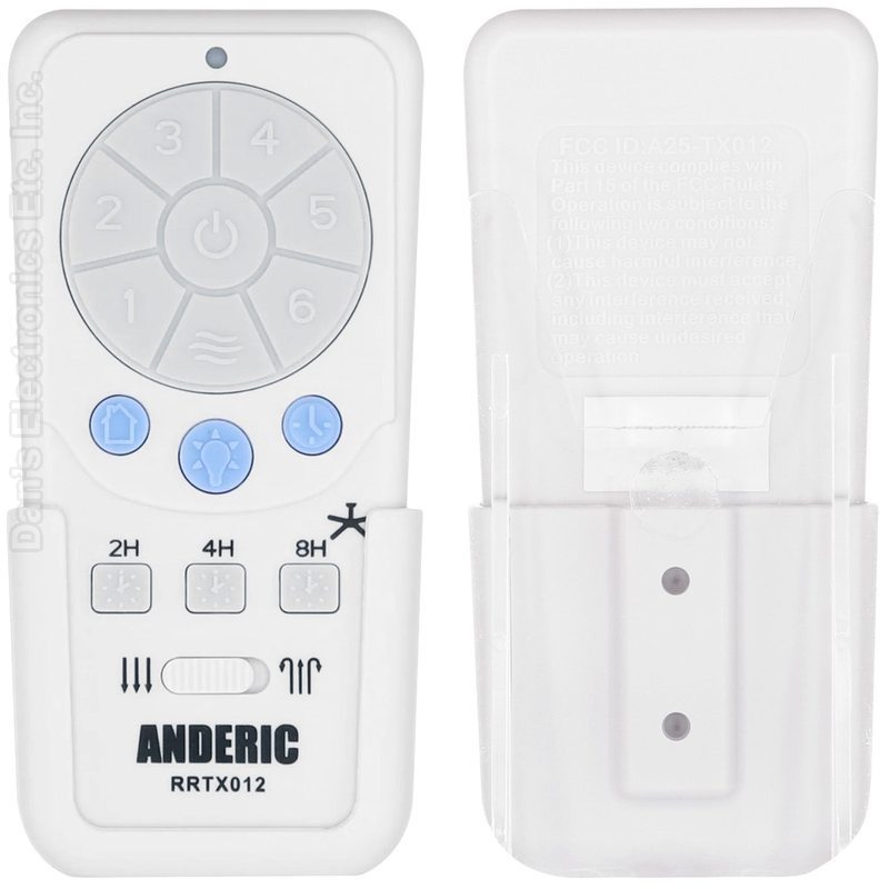 Anderic RRTX012 Replacement Ceiling Fan Remote Control for Harbor Breeze A25-TX012, A25-TX025-Wall Mount Included