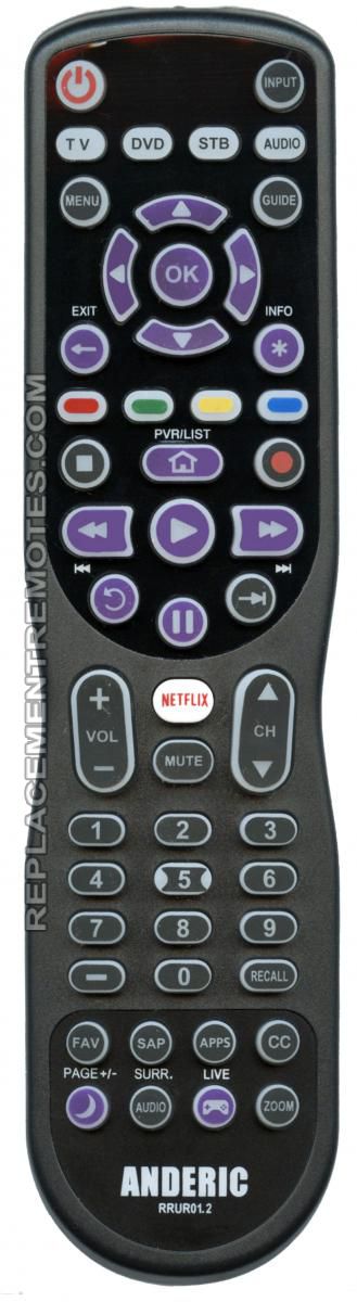 Buy ANDERIC RRUR01.3 for Roku -RRUR01.3 4-Device Universal Remote Control