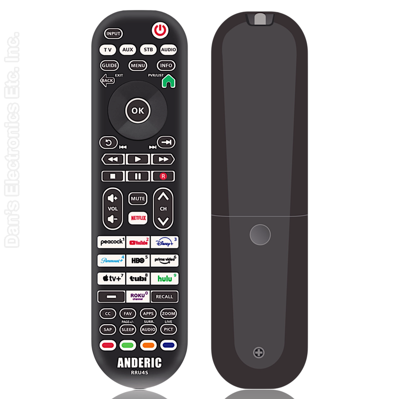 Anderic RRU4R / RRUR01.8 4-Device Universal Remote Control for Roku Streaming Players & Roku TV's with Backlighting, Learning, and Macro