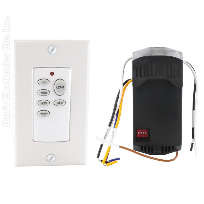 Anderic UC9051T-UC7067GMRX Universal 3-Speed Ceiling Fan Remote Control Kit with UP Light button and Wireless Wall Remote