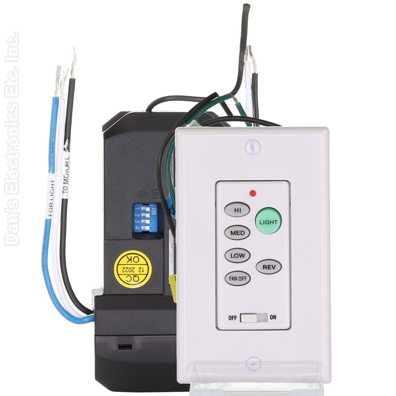 Hampton Bay Universal 3-Speed Wall Plate Remote control Ceiling fan Kit | UC9050H Remote | UC7067RYAI Receiver - 1000408143-Substitute (UC9051T/UC7067FMRX KIT)