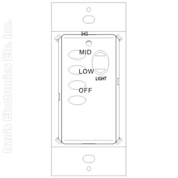 Dan's Originals FAN-55T Ceiling Fan Wall Plate Wireless Remote Control - FAN55T-Original (Discontinued)