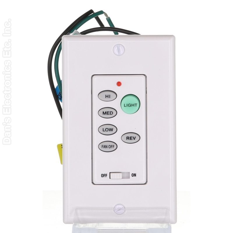 Dan's Originals FAN-55T Ceiling Fan Wall Plate Wireless Remote Control - FAN55T-Substitute (UC9051T Wired)