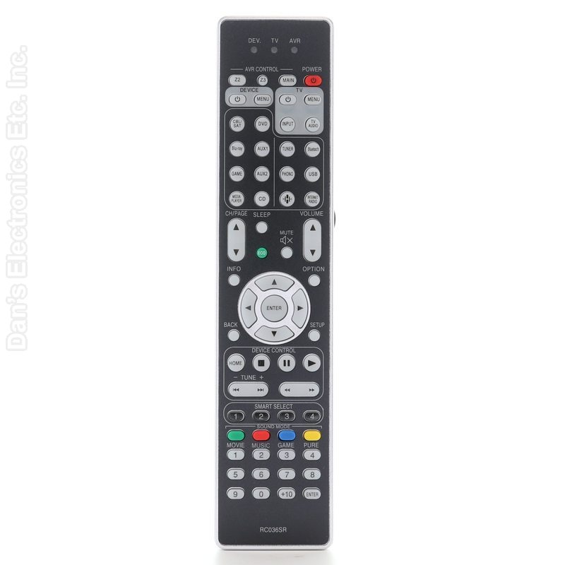 Generic RC036SR AV Receiver Remote Control | Backlight - 30701023700AS-GEN
